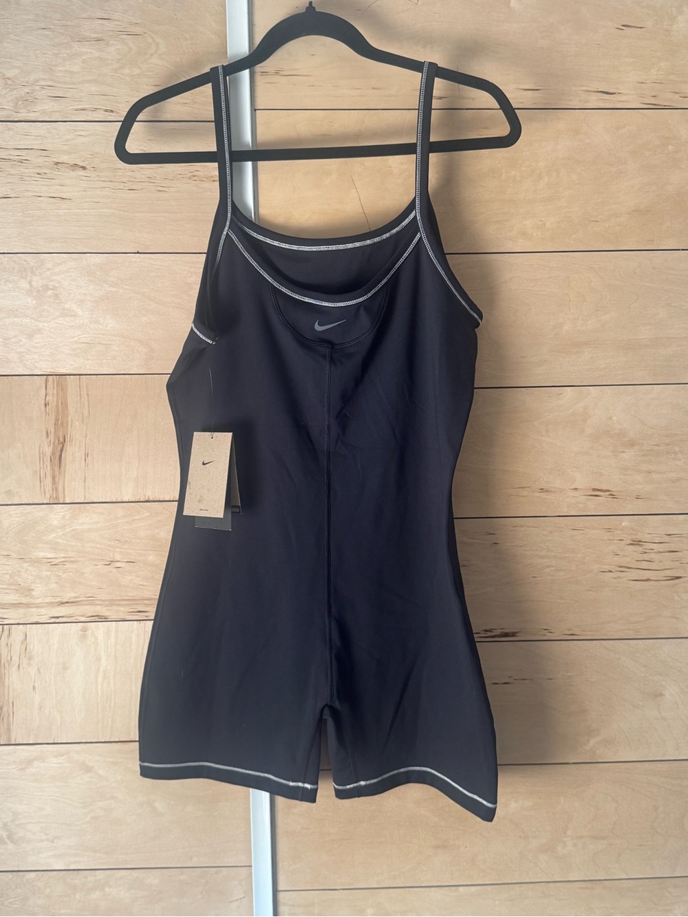 Nike Black Athletic Shorts Romper with Gray Trim